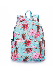 Highland Cow Flowers Backpack
