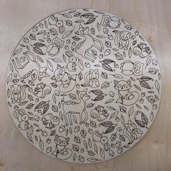 18" Round Modern Wall Art - Engraved with Acrylic Overlay