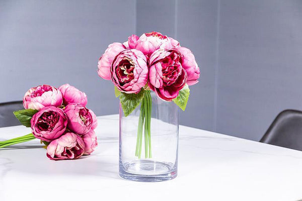 Tall Roll Top Bottle Vase - 8”H