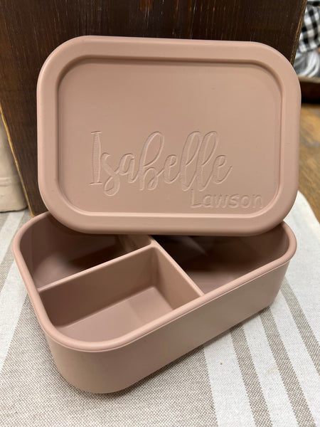 Engraved Single Compartment Lunch Box - 6 colour Options