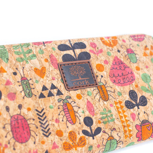 Various patterns natural cork women zipper card wallet BAG-2: A