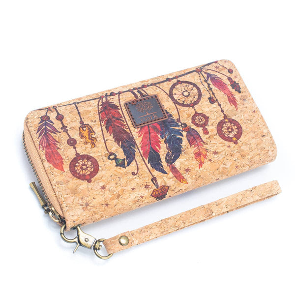 Various patterns natural cork women zipper card wallet BAG-2: A