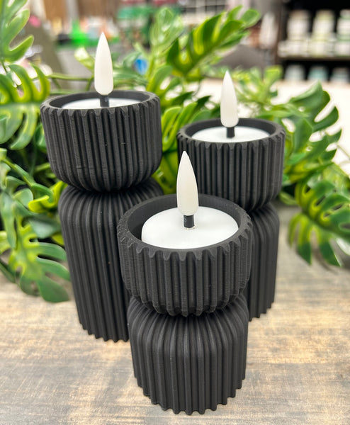 Set Of 3 Modern LED Tea light holders - Assorted Colours