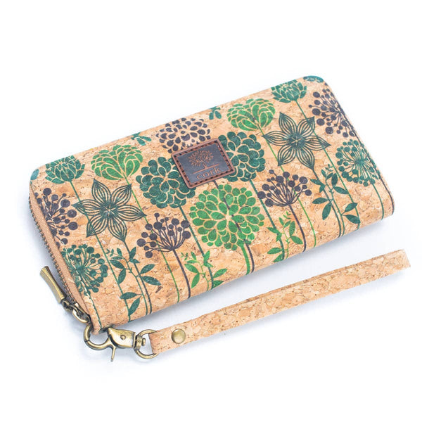 Various patterns natural cork women zipper card wallet BAG-2: A