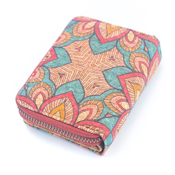 Natural Cork Printed Women's Short Card Wallet BAG-2238: F