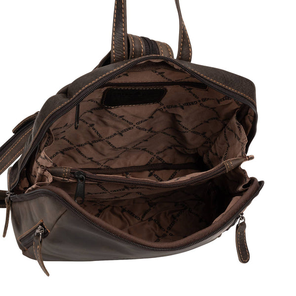 Leather Backpack Anna GW193042: Brown