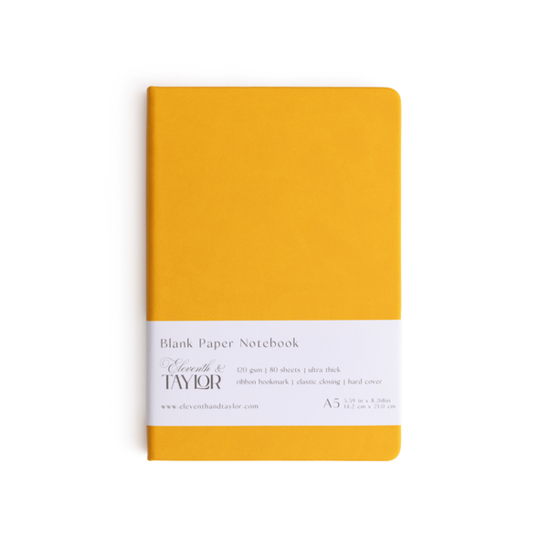 160 Page A5 Blank Journals: 120 GSM Thick Blank Card Stock: Teal blue