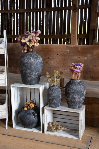 Black Terracotta Vase - Small