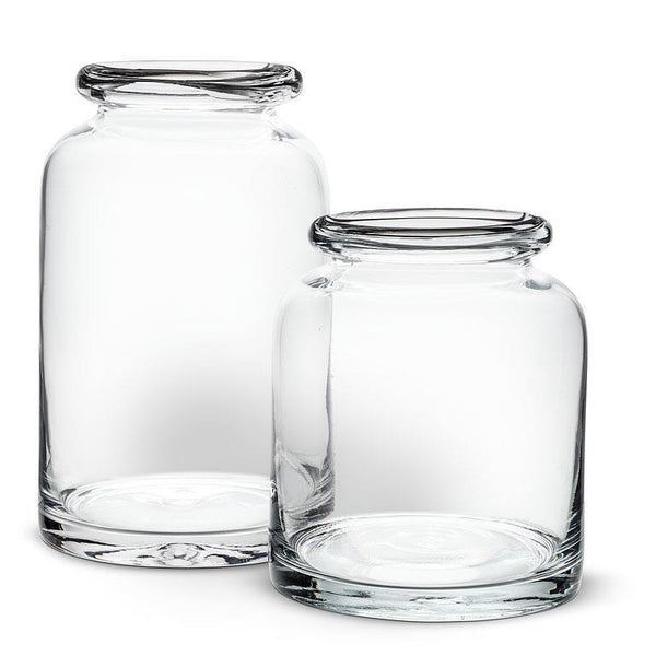 Tall Roll Top Bottle Vase - 8”H