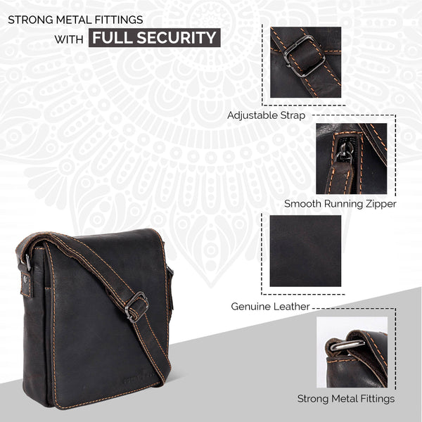Leather Shoulder Bag Luna: Sandel