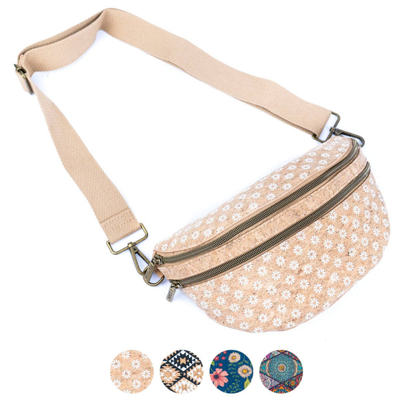 Cork Waist Bag with Double Zipper BAG-2379: C