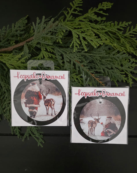 Santa &  Reindeer Christmas Ornament -Assorted