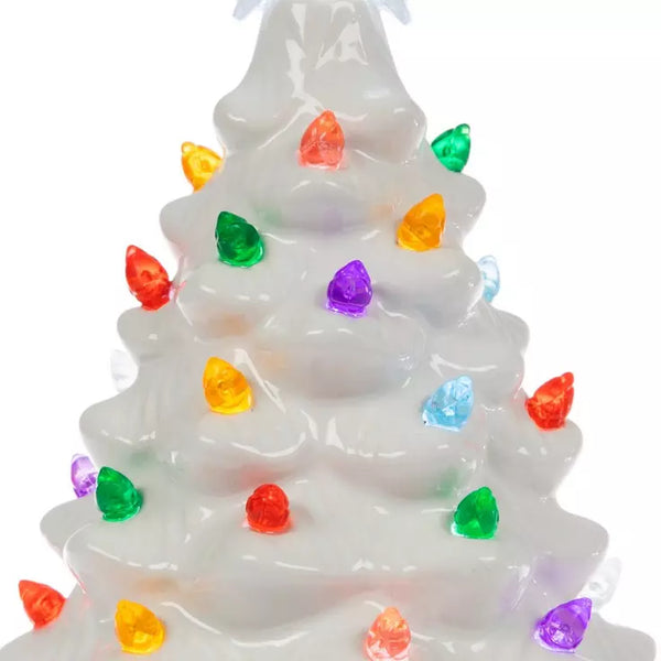Ceramic Christmas Tree LED Light Up - White