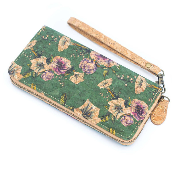Various patterns natural cork women zipper card wallet- Vegan Cork Wallet BAG-2216: G