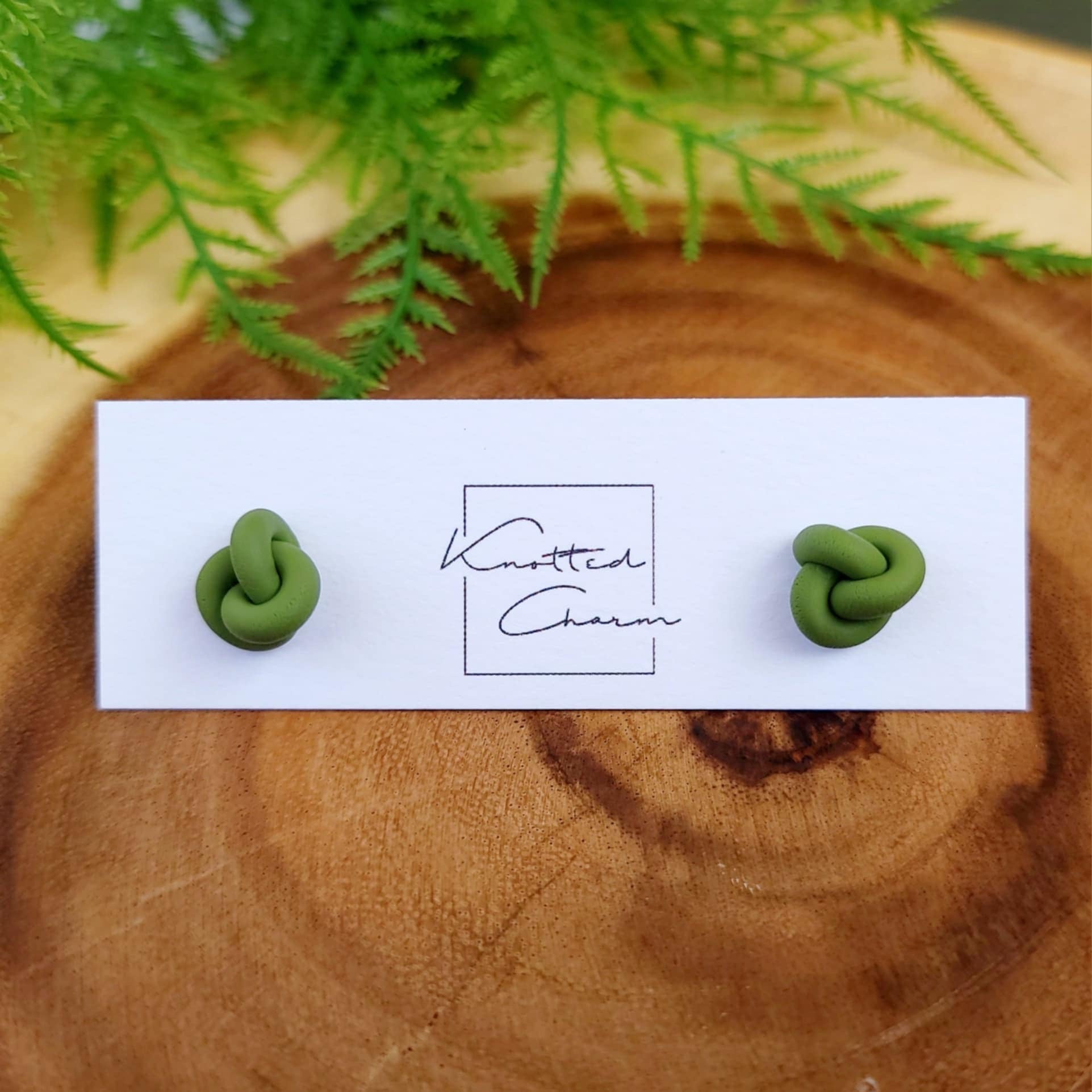 KC Knot Earrings - Green