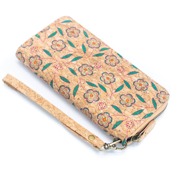 Various patterns natural cork women zipper card wallet- Vegan Cork Wallet BAG-2216: E