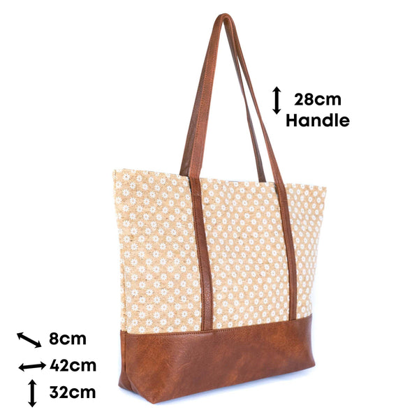 Cork Tote Bag with Vegan Leather Straps BAG-2371: B