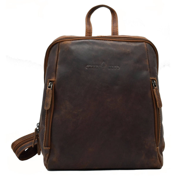 Leather Backpack Anna GW193042: Brown