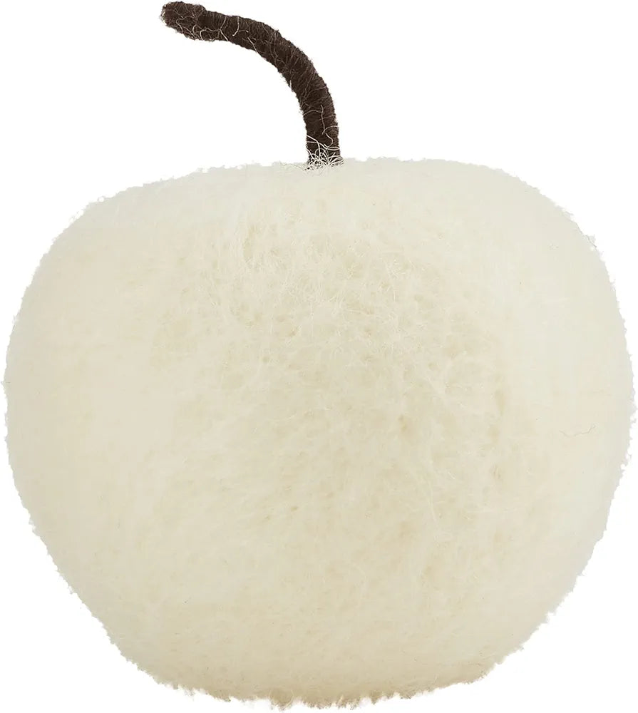 Cream Felted Wool Apple