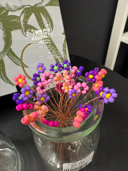 Mini Beaded Flowers -Assorted Colours Avail