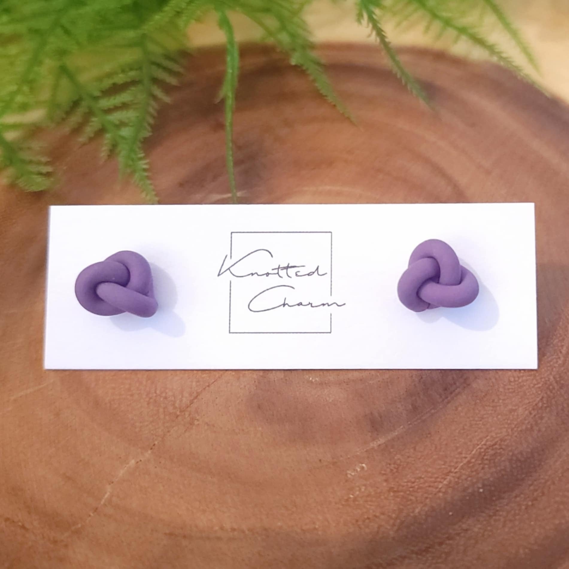 KC Knot Earrings - Dark Purple