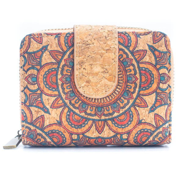 Natural Cork Printed Women's Short Card Wallet BAG-2238: F