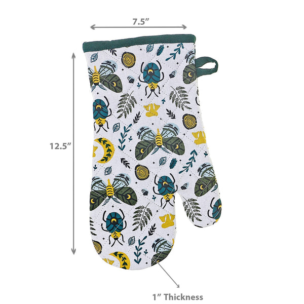 Cotton Oven Mitt Butterfly & Beetle