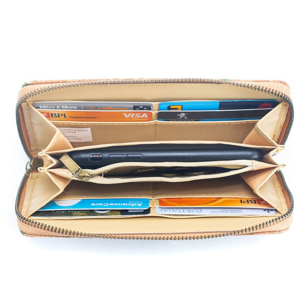Various patterns natural cork women zipper card wallet BAG-2: A