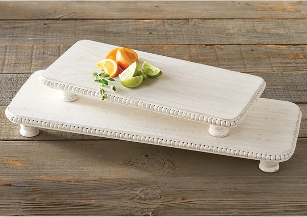 Medium Beaded white riser 16"