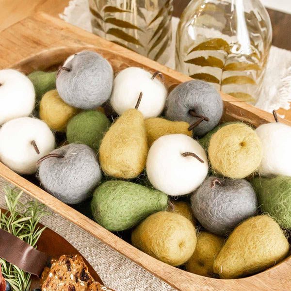 Yellow Felted Wool Pear