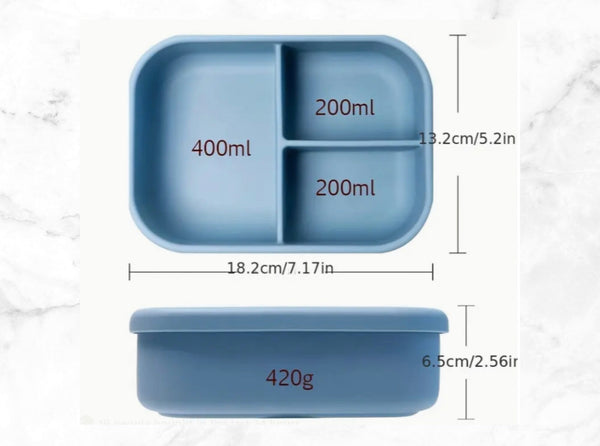 Engraved 3 Compartment Lunch Box - 6 colour Options