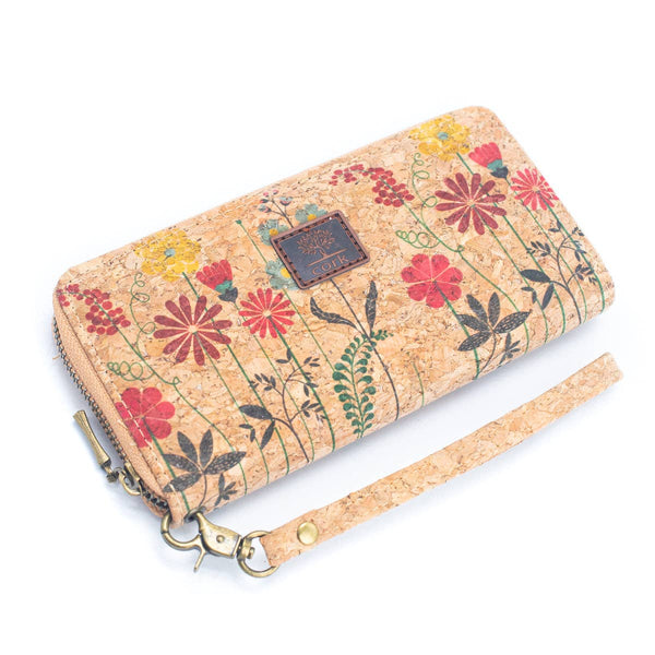 Various patterns natural cork women zipper card wallet BAG-2: J