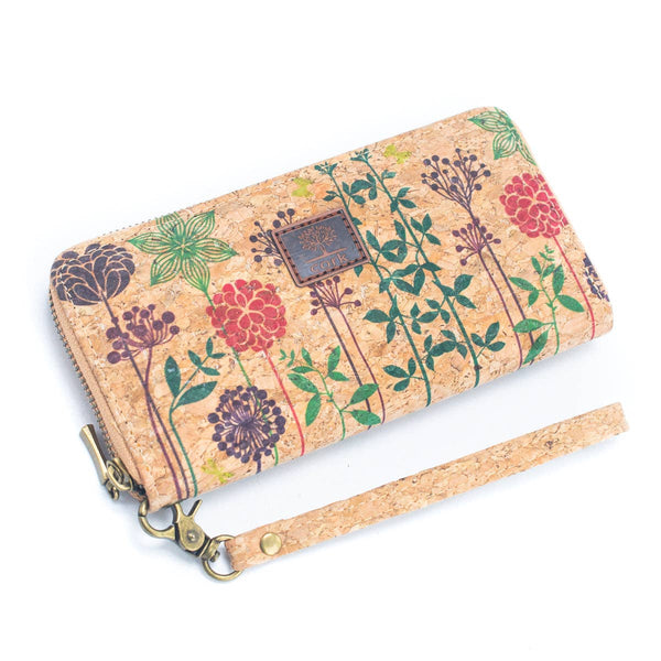 Various patterns natural cork women zipper card wallet BAG-2: A