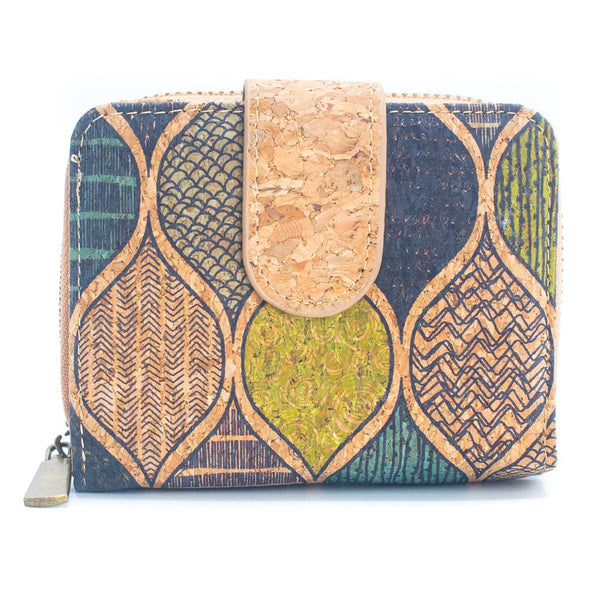 Natural Cork Printed Women's Short Card Wallet BAG-2238: F