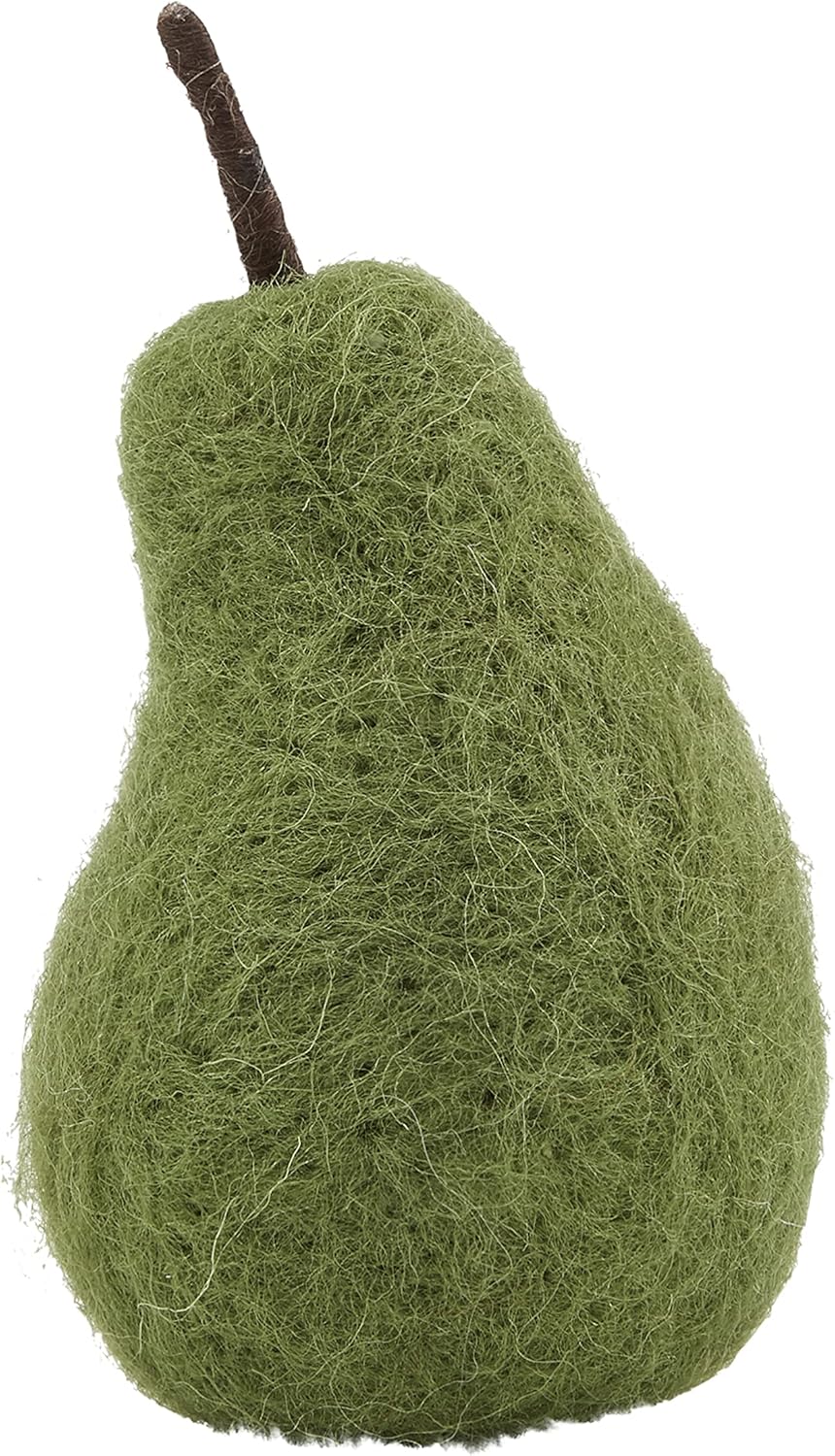 Green Felted Wool Pear