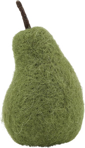 Green Felted Wool Pear