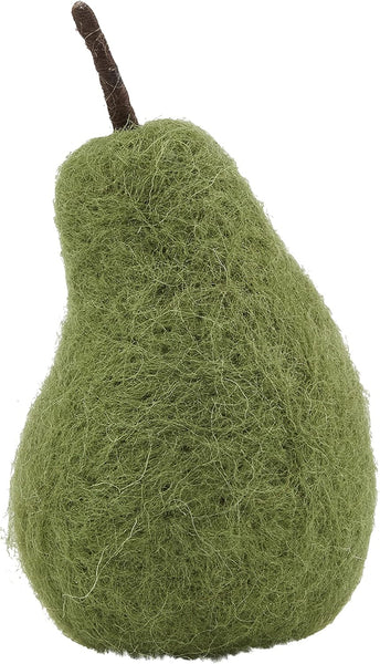 Green Felted Wool Pear