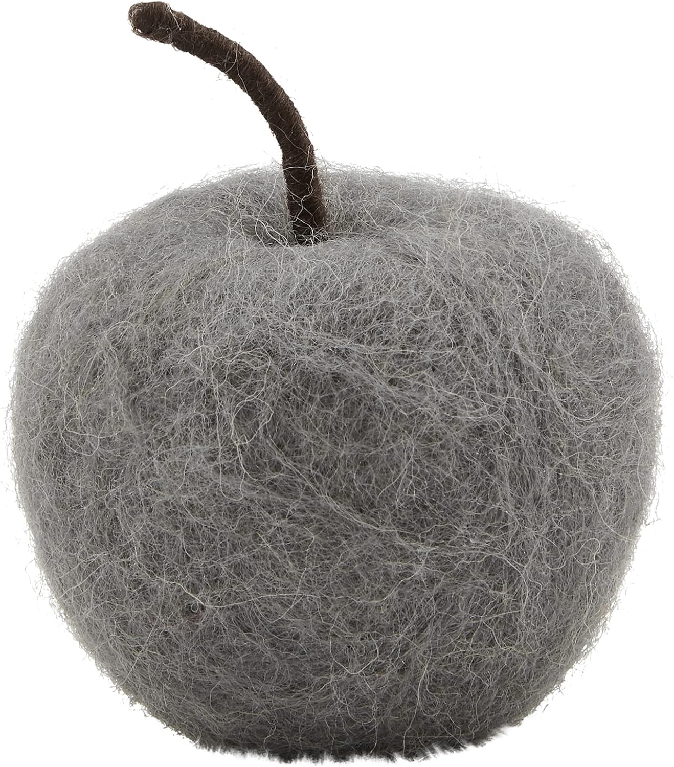 Gray Felted Wool Apple