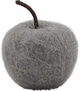 Gray Felted Wool Apple