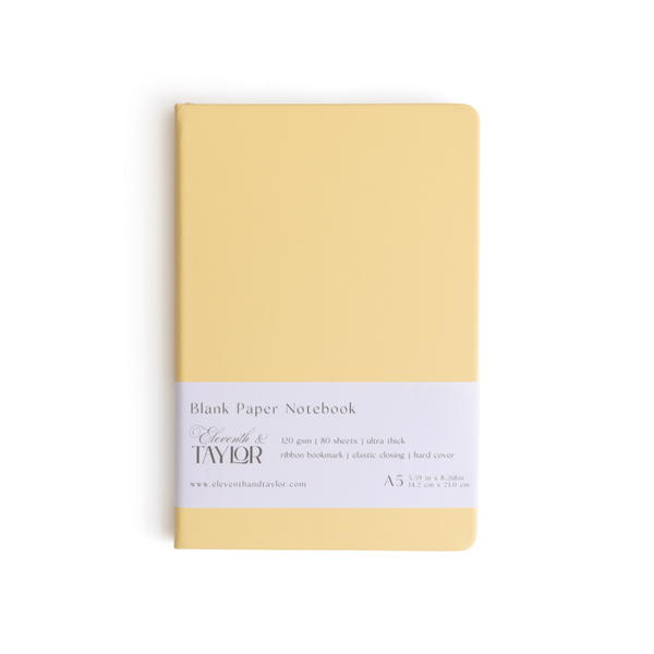 160 Page A5 Blank Journals: 120 GSM Thick Blank Card Stock: Fuschia Pink