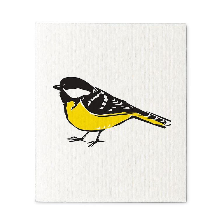 Finch on a Branch Swedish Dishcloth