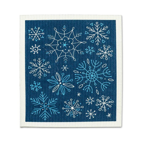 Allover Snowflake Swedish Dishcloth - Blue