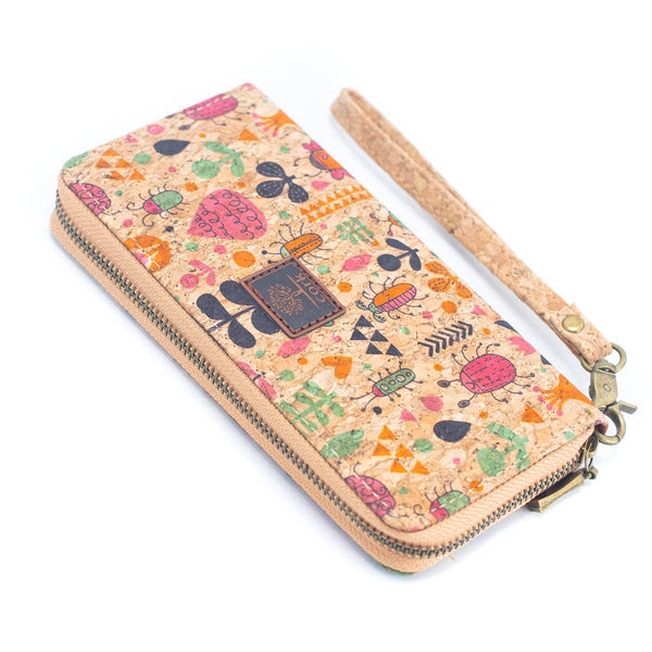 Various patterns natural cork women zipper card wallet BAG-2: A