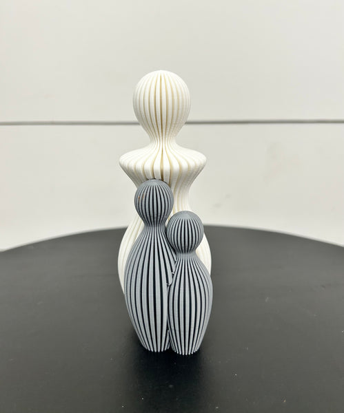 VM08 Customizable Family Statues- Mom & 1 Child Base Add Additional Parent/Child or Pets