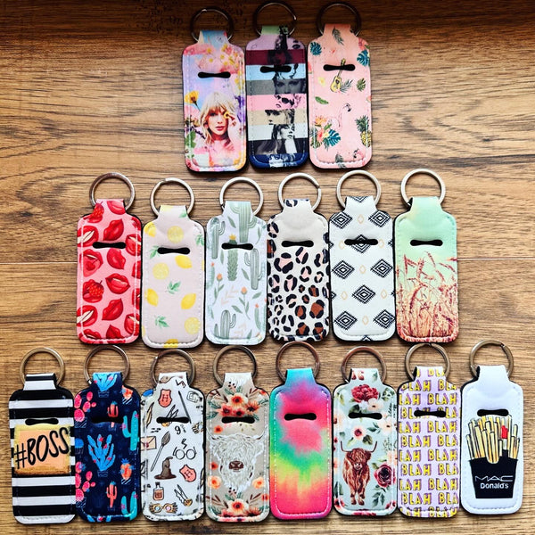 Lip balm holder keychain