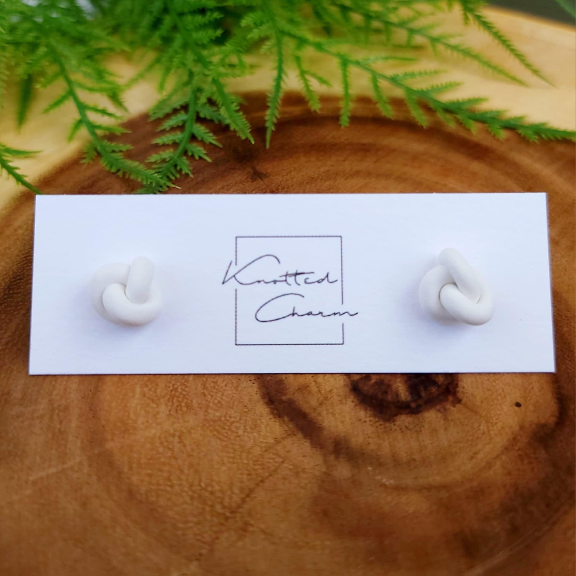 KC Knot Earrings - White