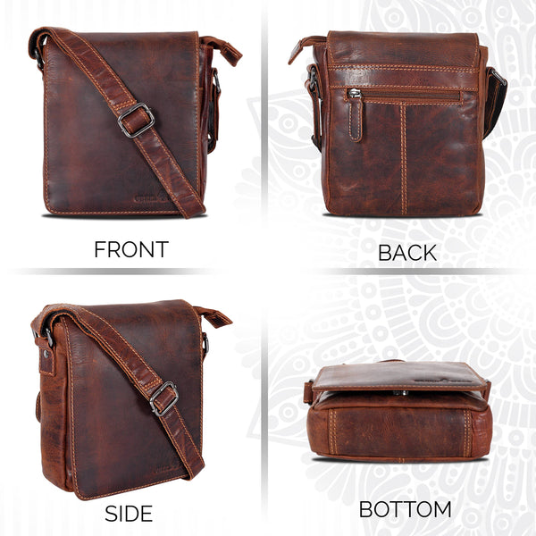 Leather Shoulder Bag Luna: Sandel