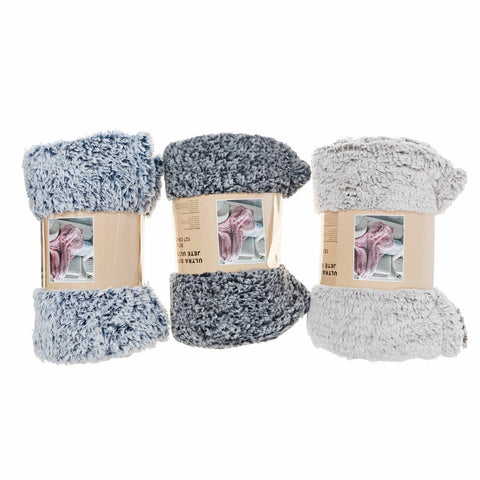 Two Tone Cotton Sherpa Throw (50 X 60)