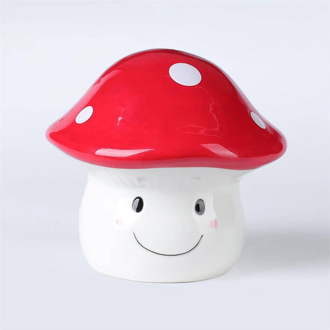 Happy Mushroom Money Bank6"Dx5.5"H