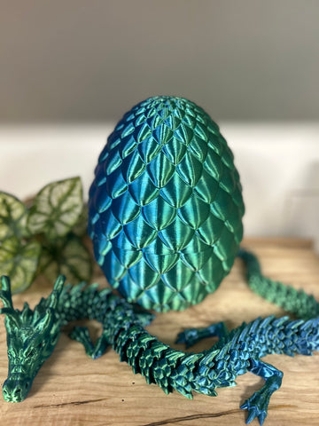 3D Printed Extra Large Dragon  & Egg - Assorted Colours